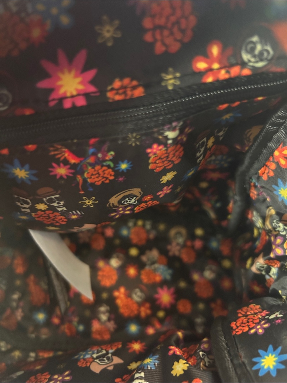 Loungefly Pixar Coco Black Floral Mini Backpack - Picture 5 of 5